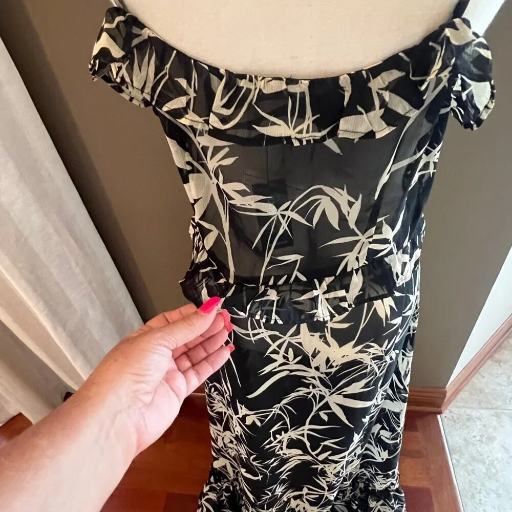 NWT Express Kimonos Sheer Long Line Brown & Tan Top or Cover Up  Size M/L - Picture 8 of 14